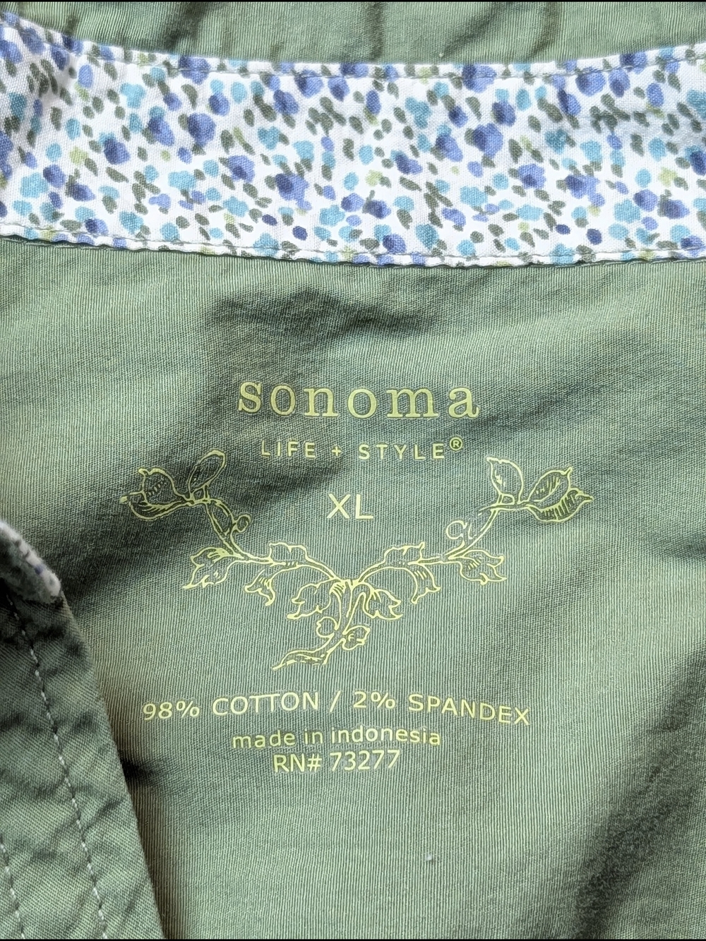 Sonoma Army Green Sleeveless Button Down Utility Top Size XL - Picture 13 of 13